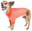 Pet Life Active 'Fur-Flexed' Relax-Stretch Wick-Proof Performance Dog Polo T-Shirt - Orange - Small