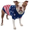 Patriot Independence Star Heavy Knitted Fashion Ribbed Turtle Neck Dog Sweater - Medium