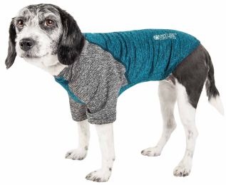 Pet Life Active 'Hybreed' 4-Way Stretch Two-Toned Performance Dog T-Shirt - Teal - Small