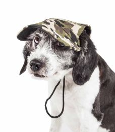 Pet Life 'Torrential Downfour' Camouflage Uv Protectant Adjustable Fashion Dog Hat Cap - Large