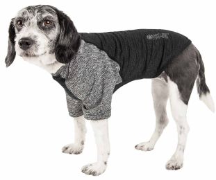 Pet Life Active 'Hybreed' 4-Way Stretch Two-Toned Performance Dog T-Shirt - Black - Medium