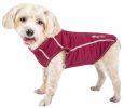 Pet Life Active 'Racerbark' 4-Way Stretch Performance Active Dog Tank Top T-Shirt - Maroon - X-Small