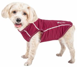 Pet Life Active 'Racerbark' 4-Way Stretch Performance Active Dog Tank Top T-Shirt - Maroon - X-Large