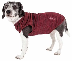 Pet Life Active 'Aero-Pawlse' Heathered Quick-Dry And 4-Way Stretch-Performance Dog Tank Top T-Shirt - Red - Large