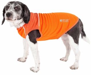 Pet Life Active 'Aero-Pawlse' Heathered Quick-Dry And 4-Way Stretch-Performance Dog Tank Top T-Shirt - Orange - X-Small