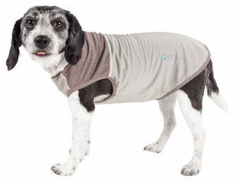 Pet Life Active 'Aero-Pawlse' Heathered Quick-Dry And 4-Way Stretch-Performance Dog Tank Top T-Shirt - Brown - Small