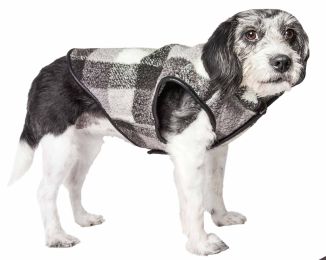 Pet Life 'Black Boxer' Classical Plaided Insulated Dog Coat Jacket - Large