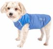 Pet Life Active 'Aero-Pawlse' Heathered Quick-Dry And 4-Way Stretch-Performance Dog Tank Top T-Shirt - Blue - Medium