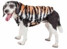 Pet Life Luxe 'Tigerbone' Glamourous Tiger Patterned Mink Fur Dog Coat Jacket - Small