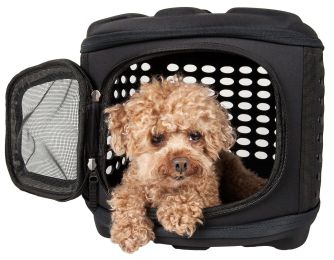 Circular Shelled Perforate Lightweight Collapsible Military Grade Transporter Pet Carrier - B33BKMD