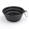 Portable Pet Feeder Travel Foldable Pet Dog Bowl Silicone Collapsible Slow 350ml/1000ml Feeding Bowl  - Black - Diameter 18 cm