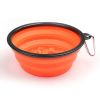 Portable Pet Feeder Travel Foldable Pet Dog Bowl Silicone Collapsible Slow 350ml/1000ml Feeding Bowl  - Orange - Diameter 18 cm