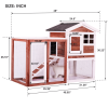 48 in. Large Chicken Coop Wooden Rabbit Hutch Auburn and White - default