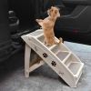 Collapsible Plastic Pet Stairs 4 Step Ladder for Small Dog and Cats - Beige