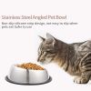 Beveled Dogs Bowl Stainless Steel Removable Rubber Ring Non-Slip Bottom Pet Feeder Bowl Water Dish For Dog Cat - Large (3.8Cup)