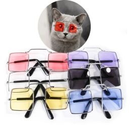 Cute Dog cat Glasses Pet Goggles Glasses Suitable For Puppy Cat Photo Props - pink - Square