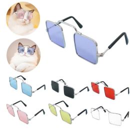 Cute Dog cat Glasses Pet Goggles Glasses Suitable For Puppy Cat Photo Props - blue - Square