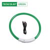 PET LED LIGHT-UP Glow-in-the-dark USB RECHARGEABLE COLLAR Dog Night Safety Flash - Green