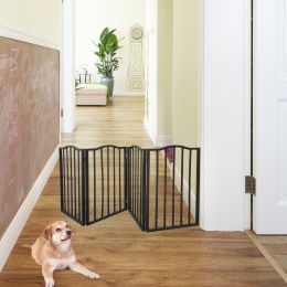 Pet Gate â€šÃ„Ã¬ Dog Gate for Doorways;  Stairs or House â€šÃ„Ã¬ Freestanding;  Folding ;  Dark brown; Arc Wooden - Dark brown