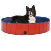 Pet Dog Bath Foldable Dog Swimming Pool PVC - Red - 63"x11.8"