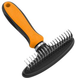 Pet Life Flex Series Undercoat Dematter Grooming Pet Rake - Orange