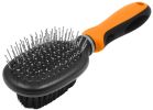 Pet Life Flex Series 2-in-1 Dual-Sided Pin and Bristle Grooming Pet Brush - Orange