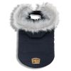 Touchdog 'Eskimo-Swag' Duck-Down Parka Dog Coat - Navy - Large