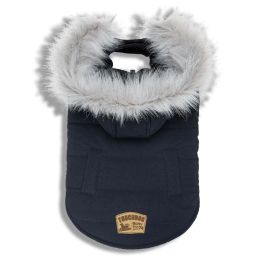 Touchdog 'Eskimo-Swag' Duck-Down Parka Dog Coat - Navy - X-Large