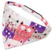 Touchdog 'Head-Popper' Fashion Designer Printed Velcro Dog Bandana - Pink / Purple - Medium