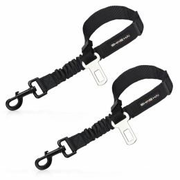 2 Pack Adjustable Dog Harness For Car Seatbelt Connector Restrain Tether For Pet - Default Title