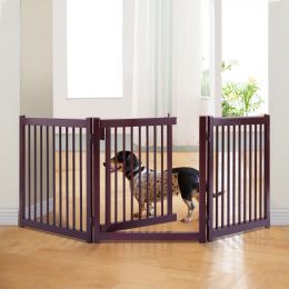 24 inch Pet Fence Suitable For Indoor Use Log Environmental Protection Material - Brown - brown