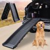 Dog Ramp for Small Large Dogs, Folding SUV Car Ramp, Portable Pet Ramp, Hold up to 165 lbs, Black - with dog paw print