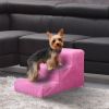 3 Steps Pet Stairs for Dogs and Cats - Dark pink - Dark Pink