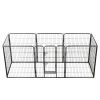 Dog Playpen 8 Panels Steel 31.5"x39.4" Black - Black