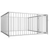 Outdoor Dog Kennel 78.7"x78.7"x39.4" - Silver