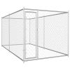 Outdoor Dog Kennel 150.4"x75.6"x72.8" - Silver