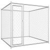 Outdoor Dog Kennel 76"x76"x72.8" - Silver