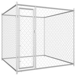 Outdoor Dog Kennel 76"x76"x72.8" - Silver