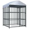 Outdoor Dog Kennel with Roof 59.1"x59.1"x82.7" - Black