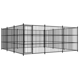 Outdoor Dog Kennel 177.2"x177.2"x72.8" - Black