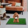 Puppy Dog Pet Potty Training Pee Grass Pad Mat House Toilet Indoor - green