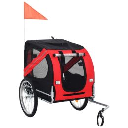 Dog Bike Trailer Red and Black - Black