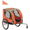 Dog Bike Trailer Orange and Gray - Brown