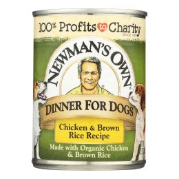 Newman's Own Organics Premium Dog Food and Brown Rice - Chicken - Case of 12 - 12.7 oz. - 378877