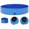 Foldable Dog Swimming Pool Blue 63"x11.8" PVC - Blue