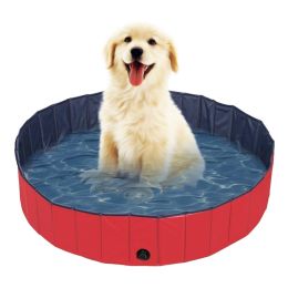 Dog Pool, 160*30/120*30 Foldable Large and Small Dog Pool, Dog Bath, 100% Safe & Non Toxic Kid's Rigid Pool - 160*30