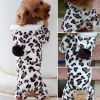 Leopard Warm Winter Pet Dog Puppy Clothes Hoodie Jumpsuit Pajamas Outwear - Leopard - M