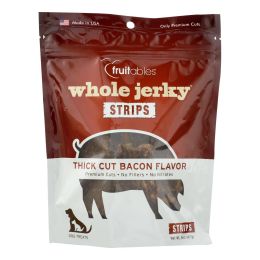 Fruitables Dog Treats - Whole Jerky - Bacon - Case of 8 - 5 oz - 1201508