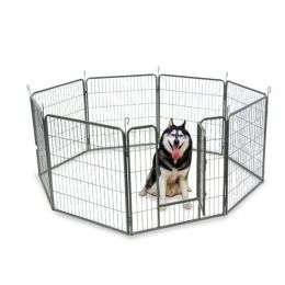 32" Dog Pet Playpen Heavy Duty Metal Exercise Fence Hammigrid 8 Panel - As pic