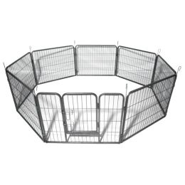 24" Dog Pet Playpen Heavy Duty Metal Exercise Fence Hammigrid 8 Panel Silver - As pic